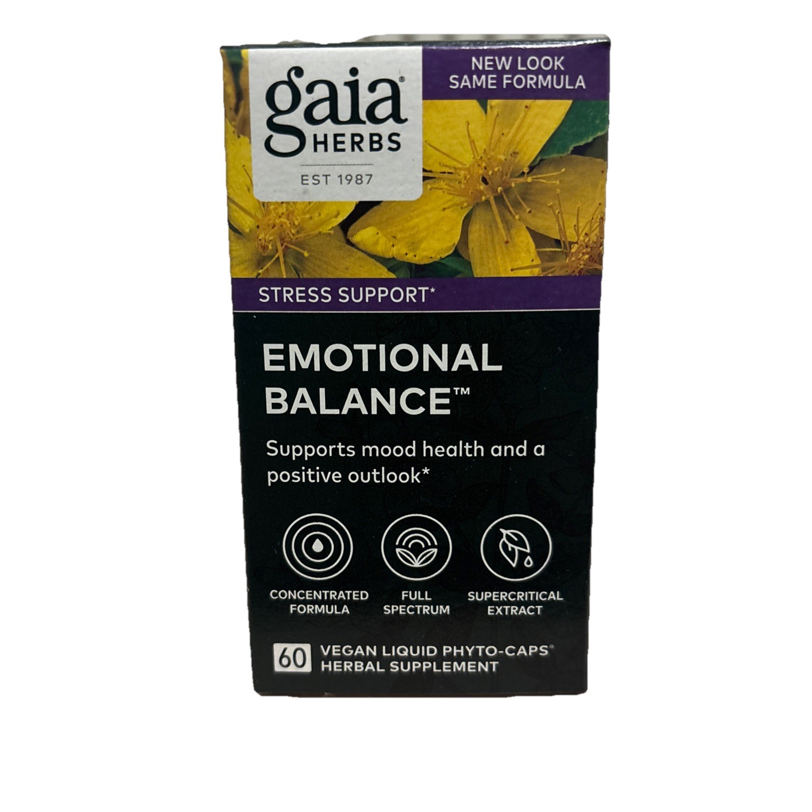 Gaia Herbs Stress Support Emotional Balance Stress Relief Supplement 60ct 07/26