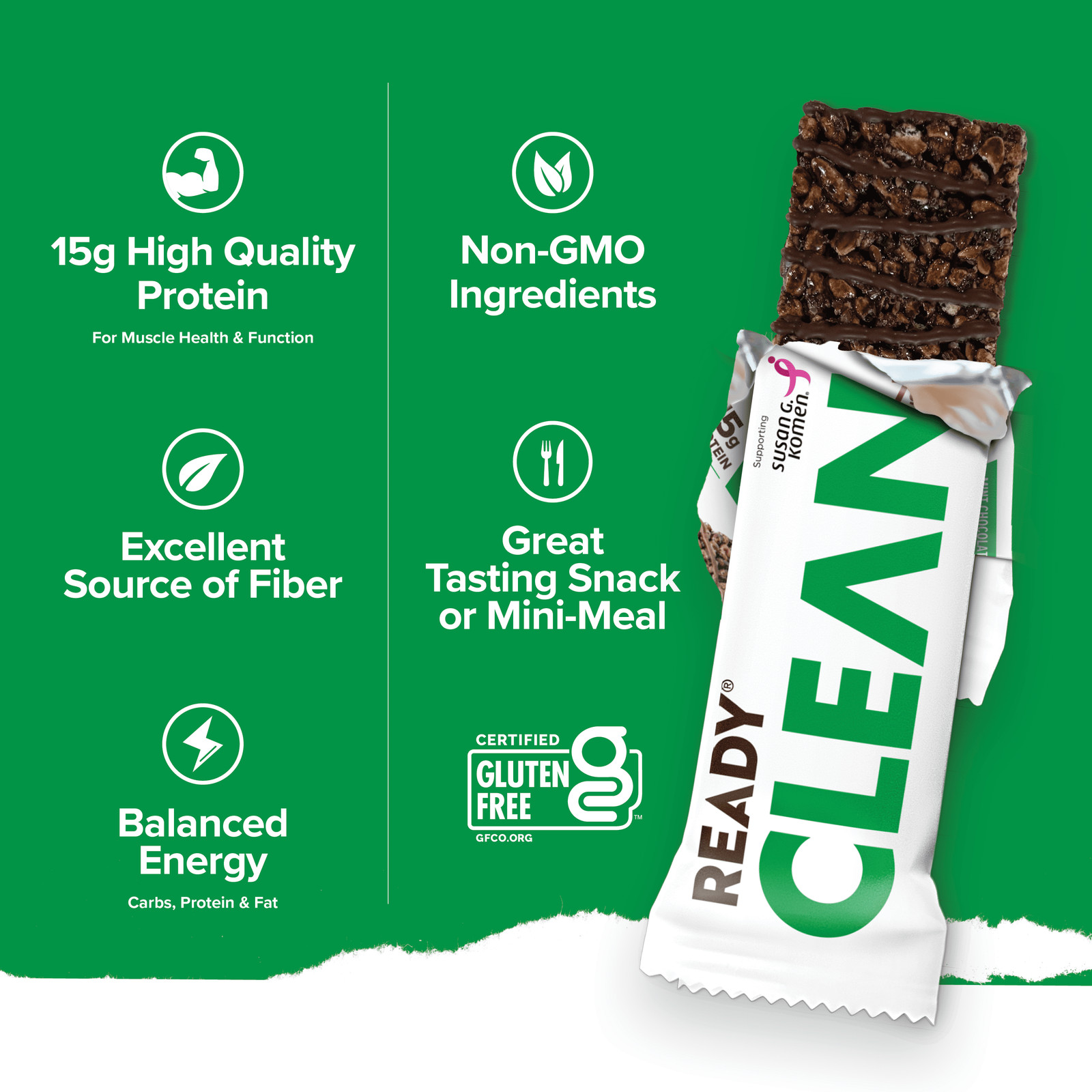 Ready® Protein Bar, Mint Chocolate Chip 5 Count Bars