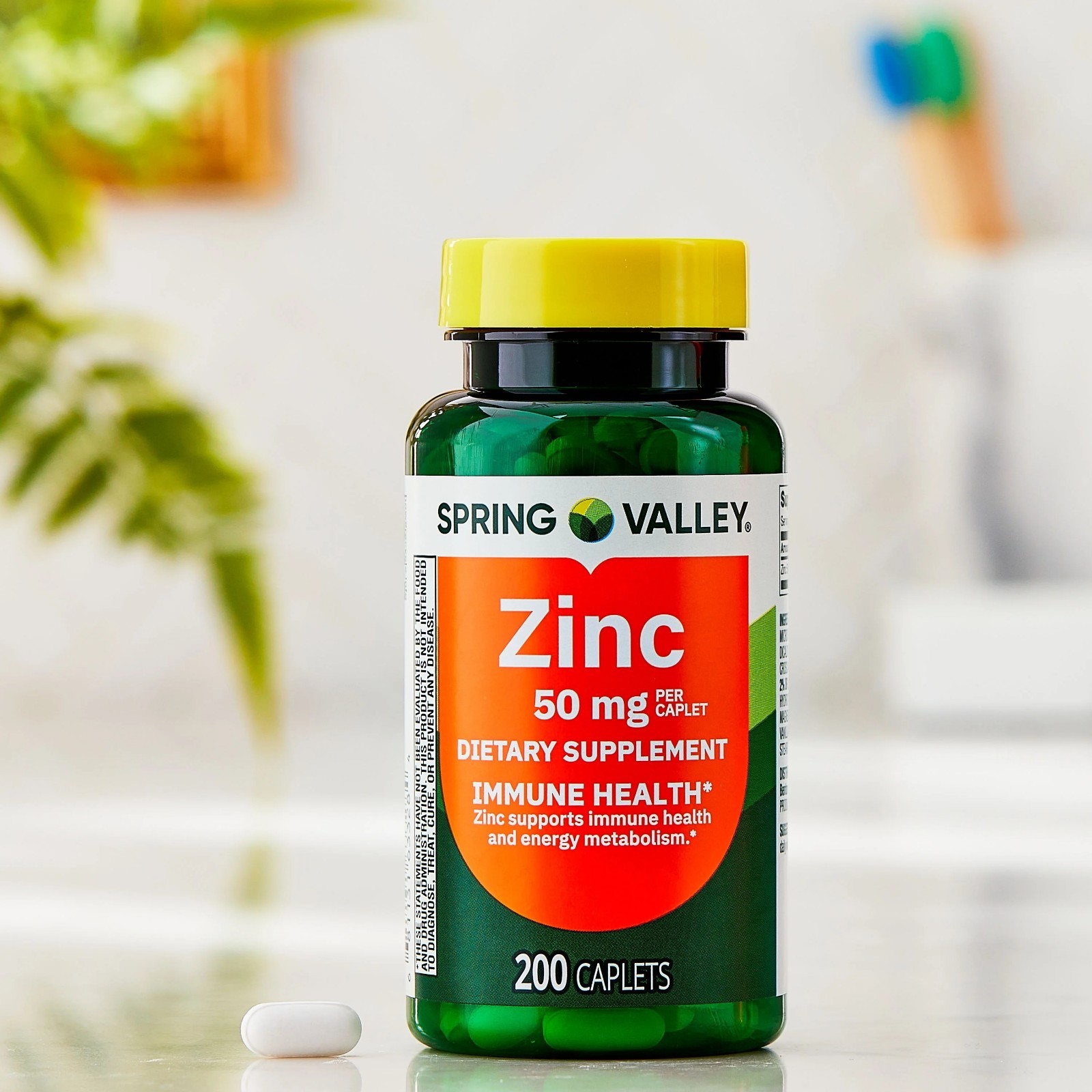 Spring Valley Zinc 50mg Caplets- 200 Count new free shipping