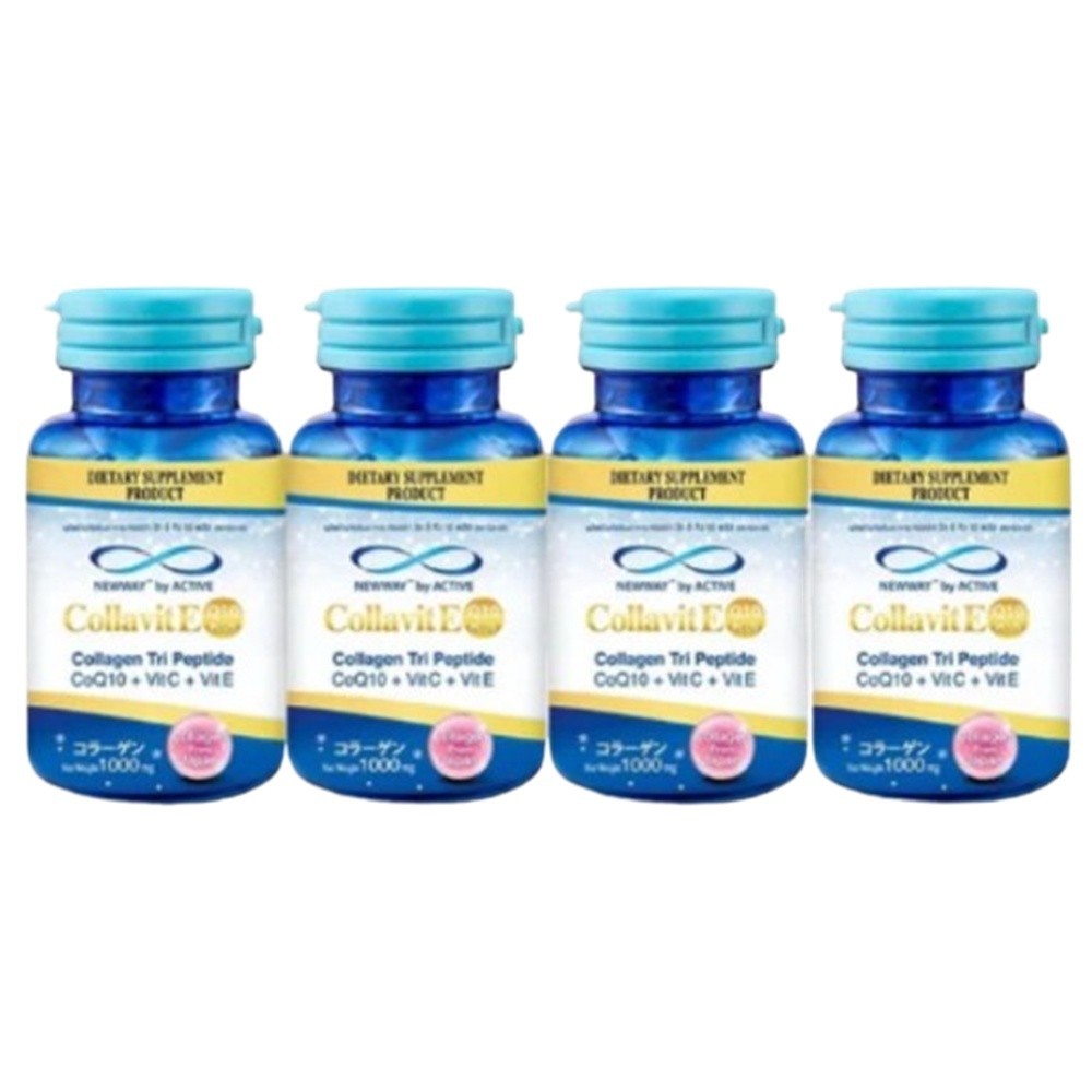 4X Newway Colla VitE Q10 Plus Collagen Ascorbic Tri-Peptide Wellness Health 30 T