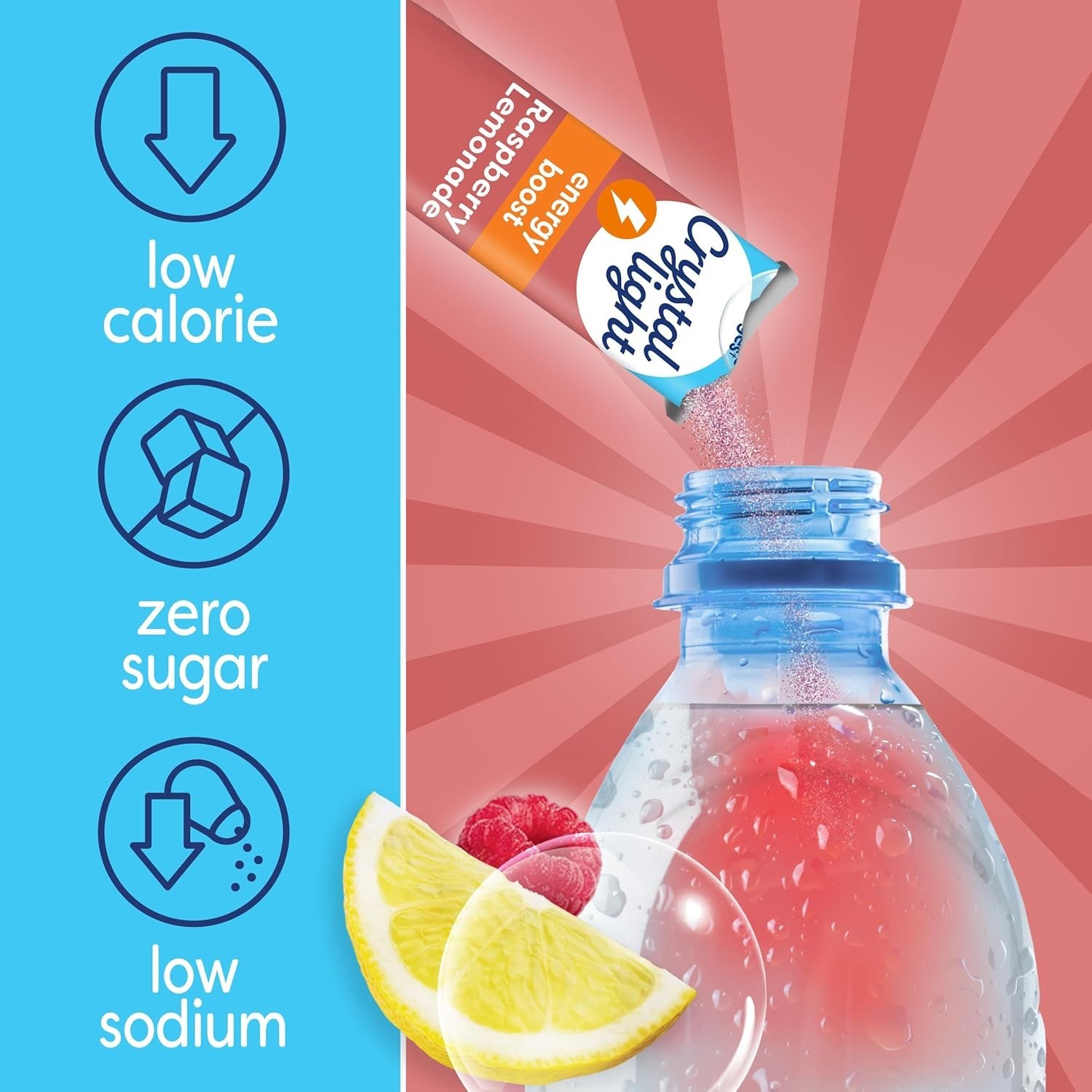 Healthy Raspberry Lemonade Energy Mix – 10 Low-Cal Packets for Afternoon Slumps