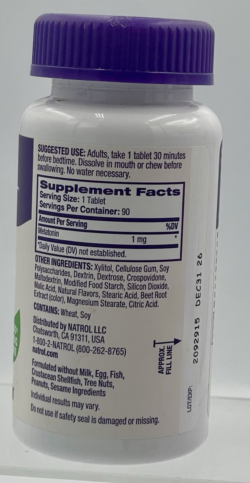 Lot of 3 Natrol Fast Dissolve Melatonin 1mg Sleep Support 90 Tablets EXP 12/26