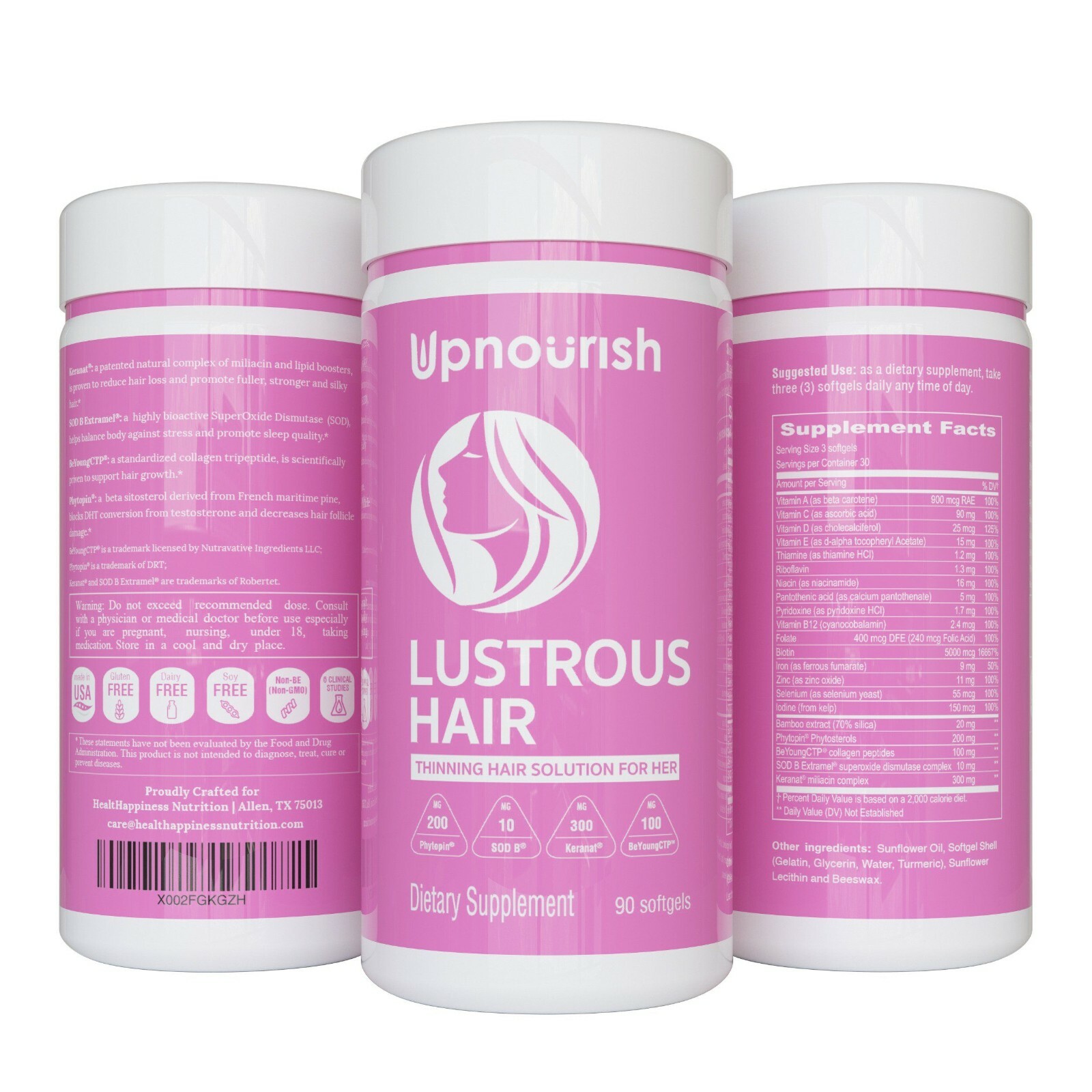 Hair Growth Vitamins for Women – DHT Blocker for hair loss and thinning Hair