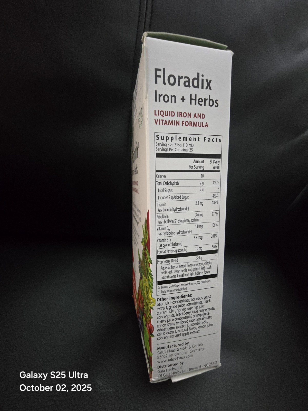 Salus/Floradix Iron & Herbs Liquid Herbal Iron Supplement (8.5 fl oz) 250ml