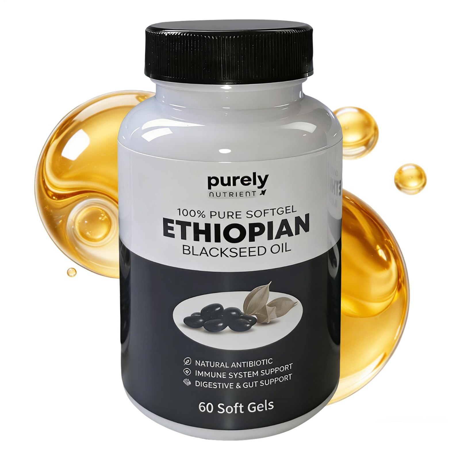 Ethiopian Black Seed Oil Softgels 100% Pure botanical