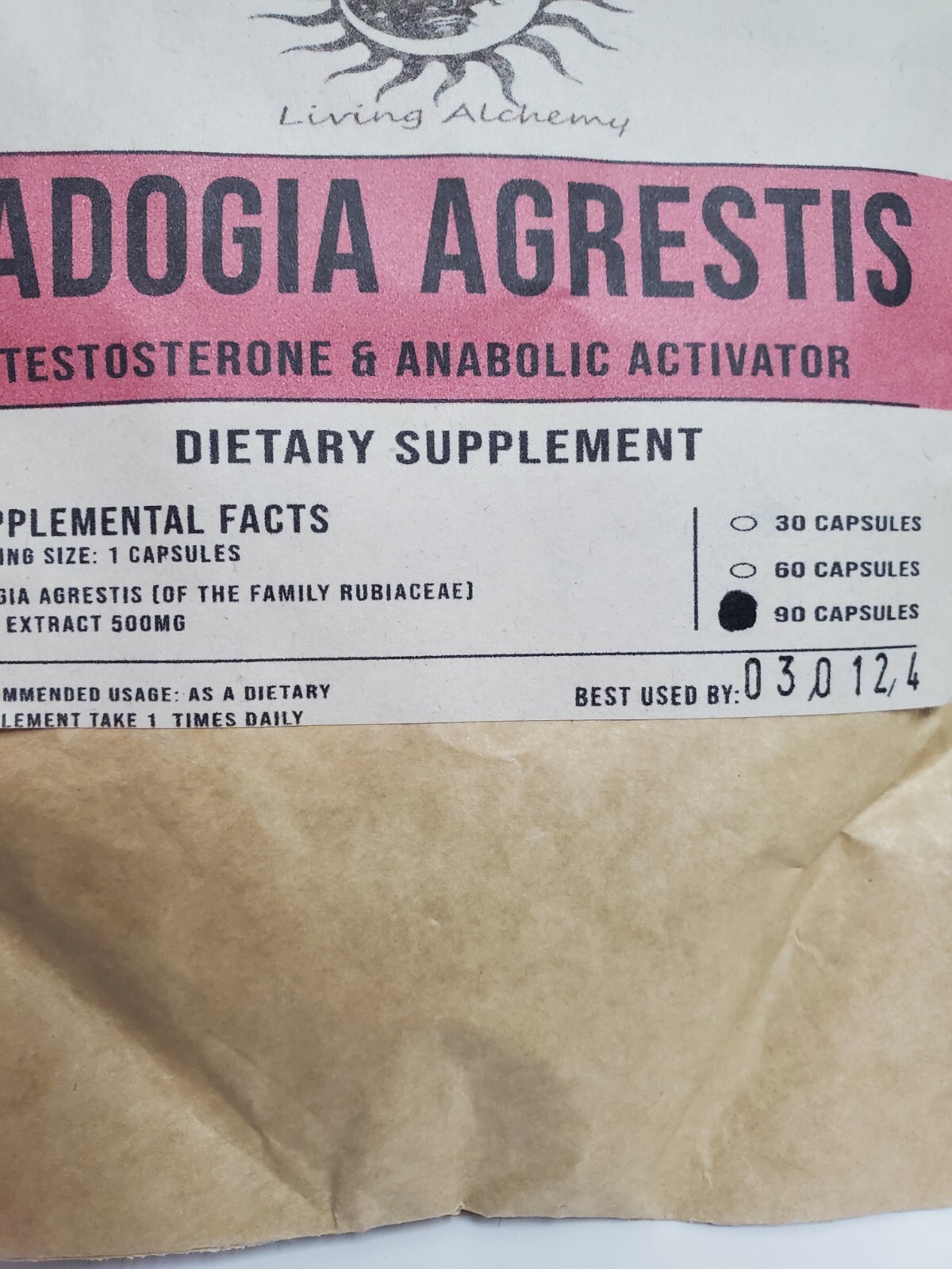 Fadogia Agrestis Pills (Maximum Strength) Extract 90 Caps Living Alchemy