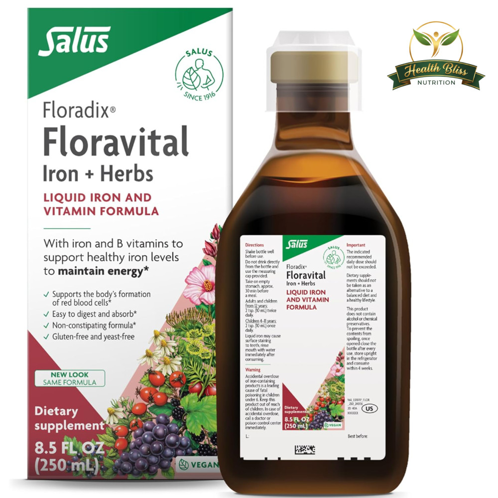 Floradix Floravital Liquid Iron & Vitamin Formula – 8.5 Fl Oz