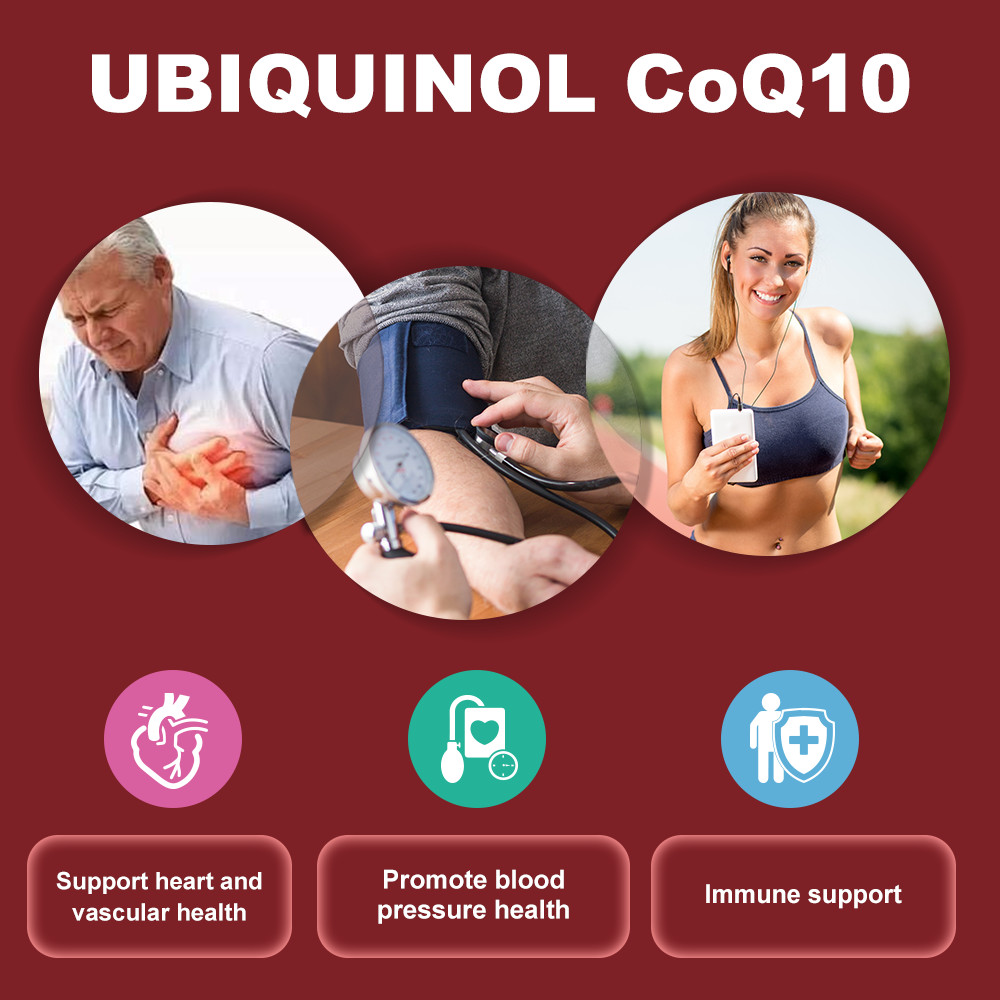 CoQ10 Ubiquinol Coenzyme Q10 – Supports Heart Health Non-GMO,100mg