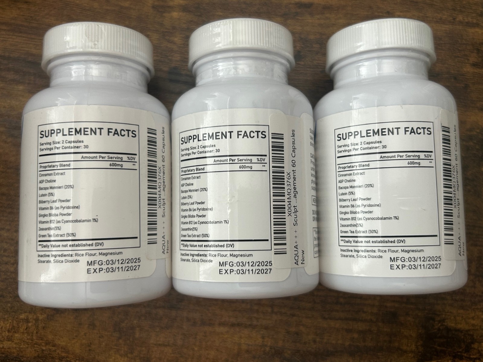 Aqua Sculpt Advanced Weight Loss Support Aquasculpt 60 EACH 3 Pack Exp 3/27