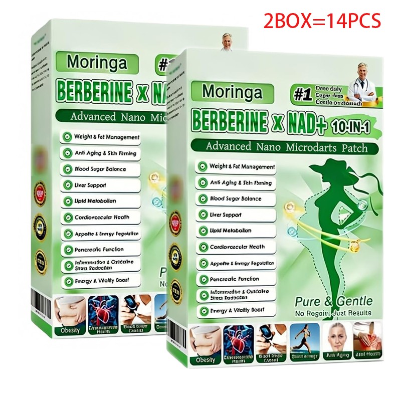 1-5BOX NEW Advanced Nano Microneedle Patch Moringa Berberine x NAD+10-in-1(7pcs)