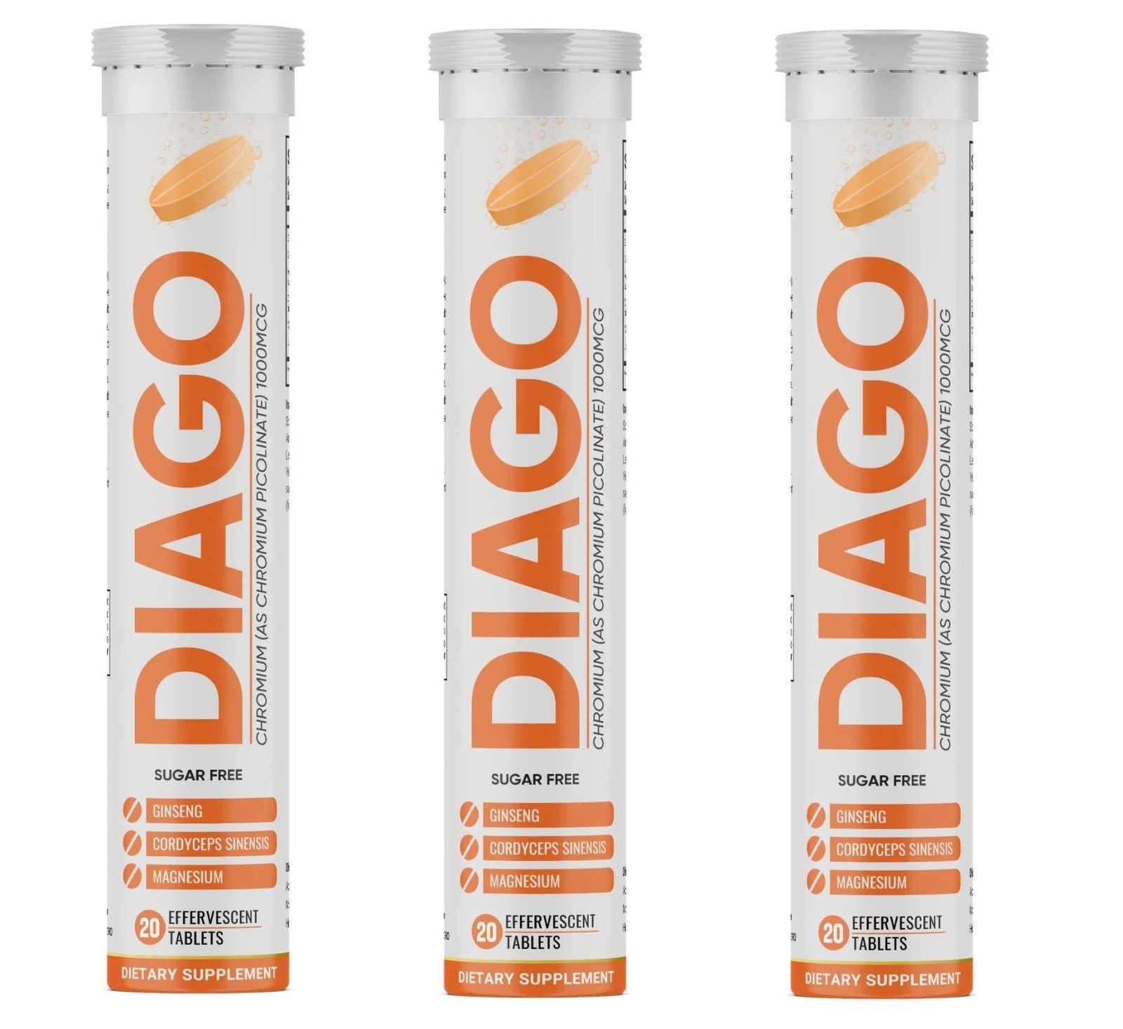 DIAGO Viên Sủi On Dinh Duong Huyet (100% Sản Phẩm Chính Hãng USA) – 3 Bottles