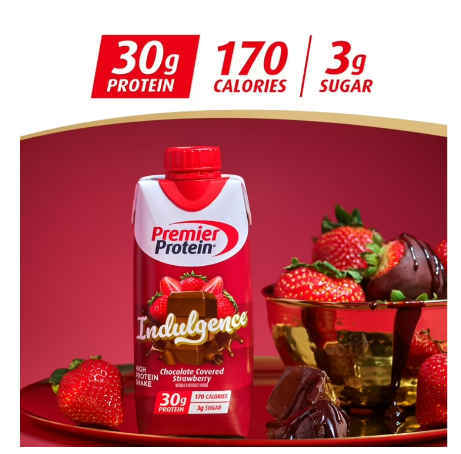 Premier Protein Indulgence Protein Shake, Chocolate Covered Strawberry, 30g Prot