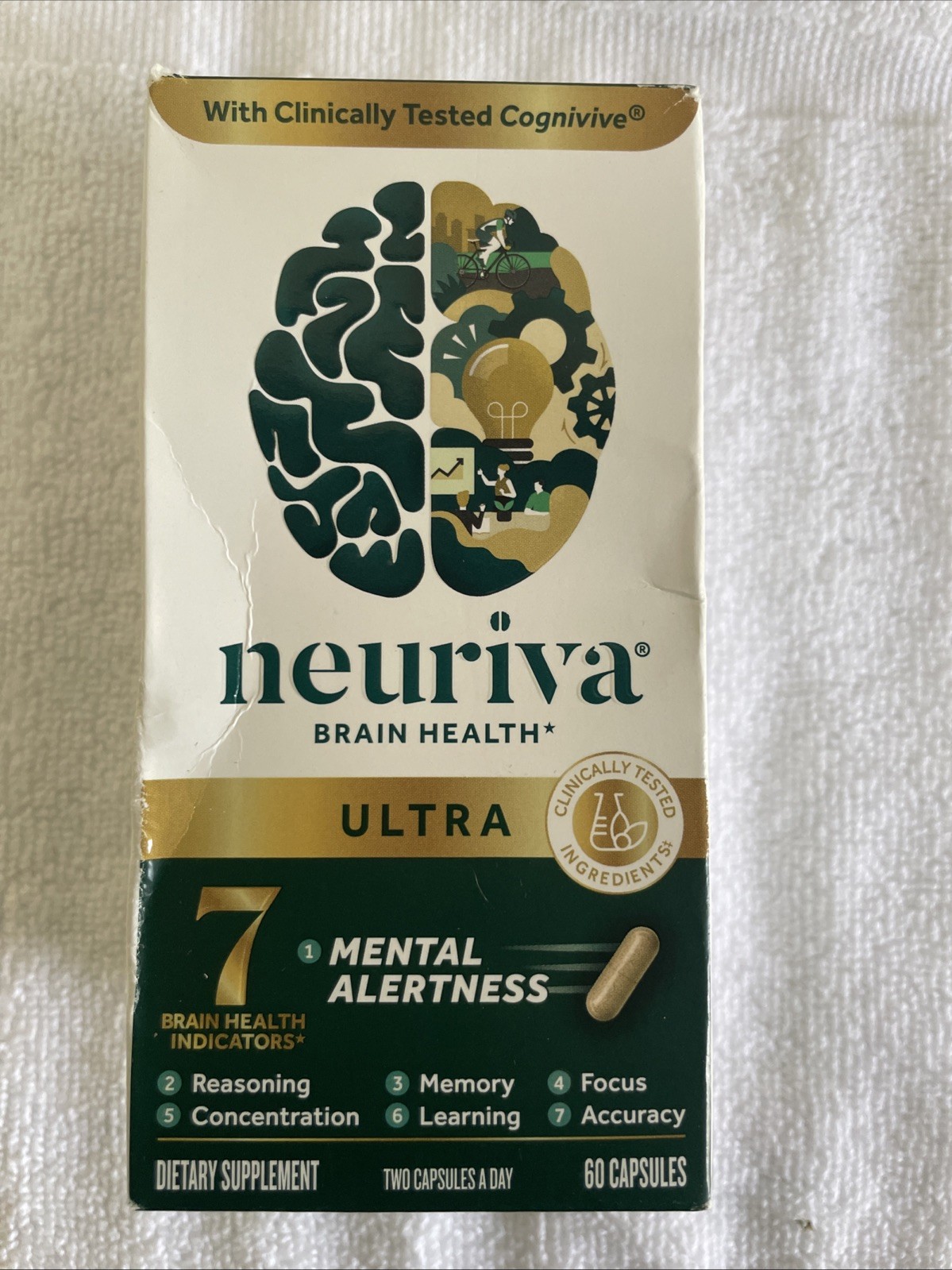 (1 Box) Neuriva Ultra Decaf Brain Supplement 60 Memory, Focus & Mental Alert