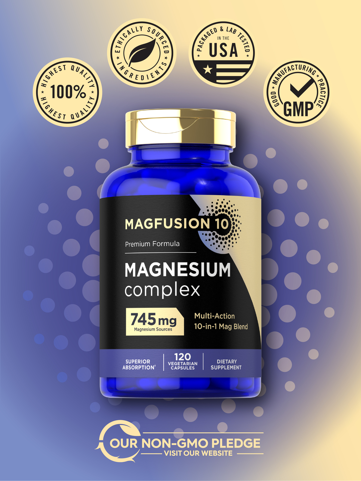 Magnesium Complex 745mg | 120 Count | 10 in 1 Blend | Vegetarian | by Magfusion