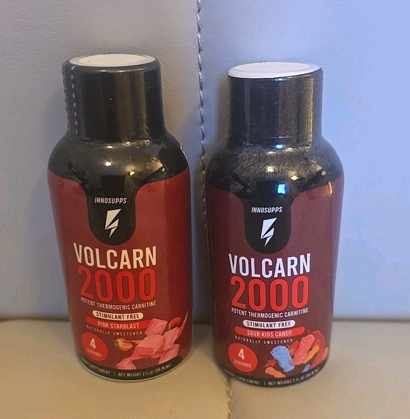 2-Innosupps Volcarn 2000 Potent Thermogenic Carnitine Tropical Blast 2 oz Ea New