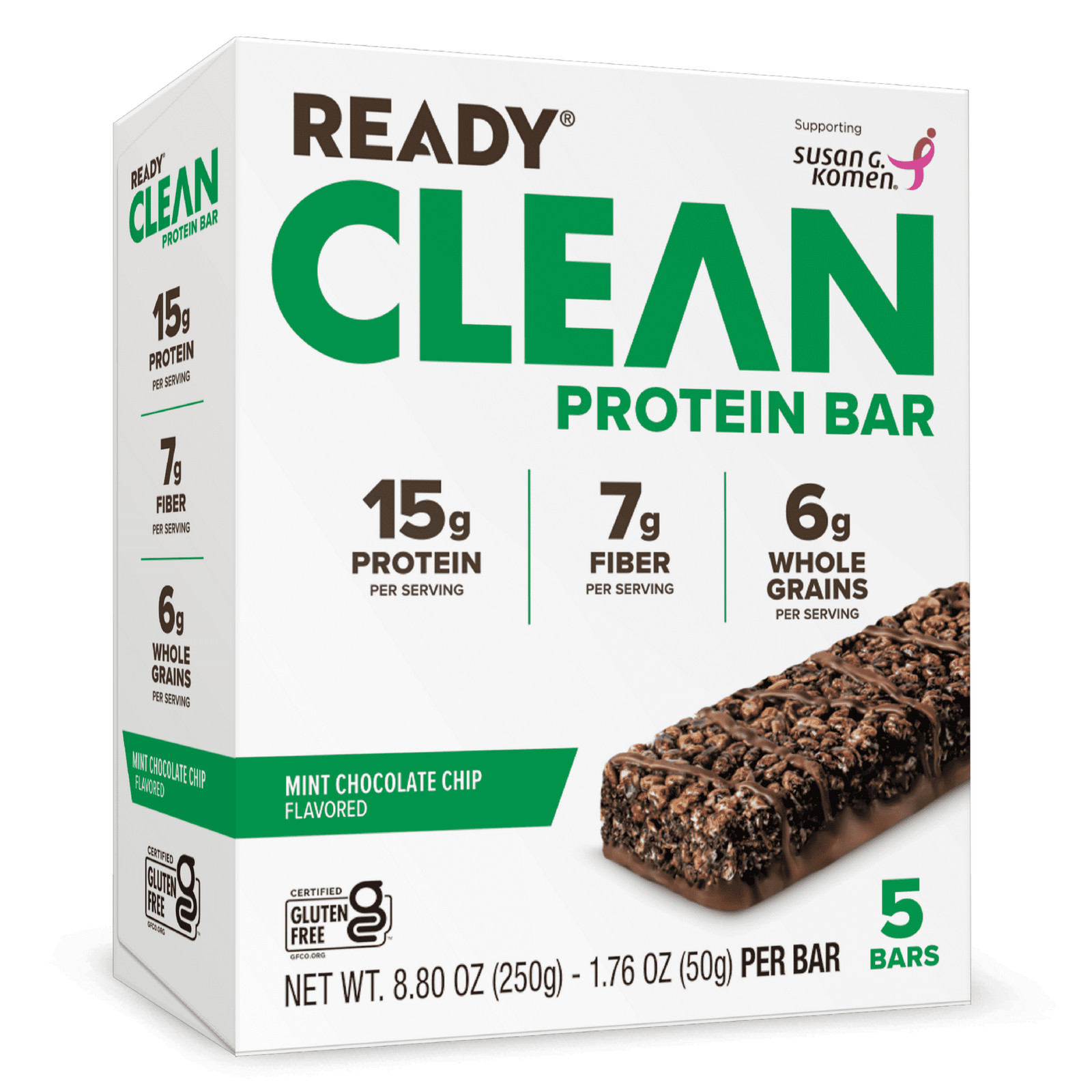 Ready® Protein Bar, Mint Chocolate Chip 5 Count Bars
