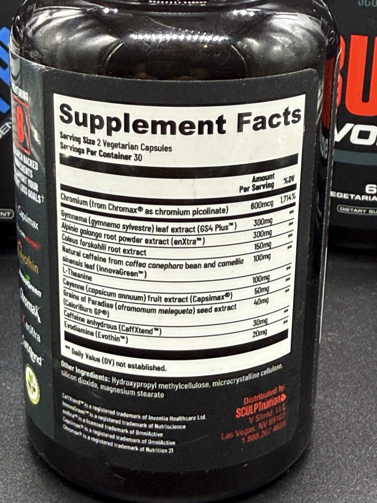 Sculptnation 3x Burn Evolved 2.0 + 2x Burn PM Thermogenic Fat Burner LOT