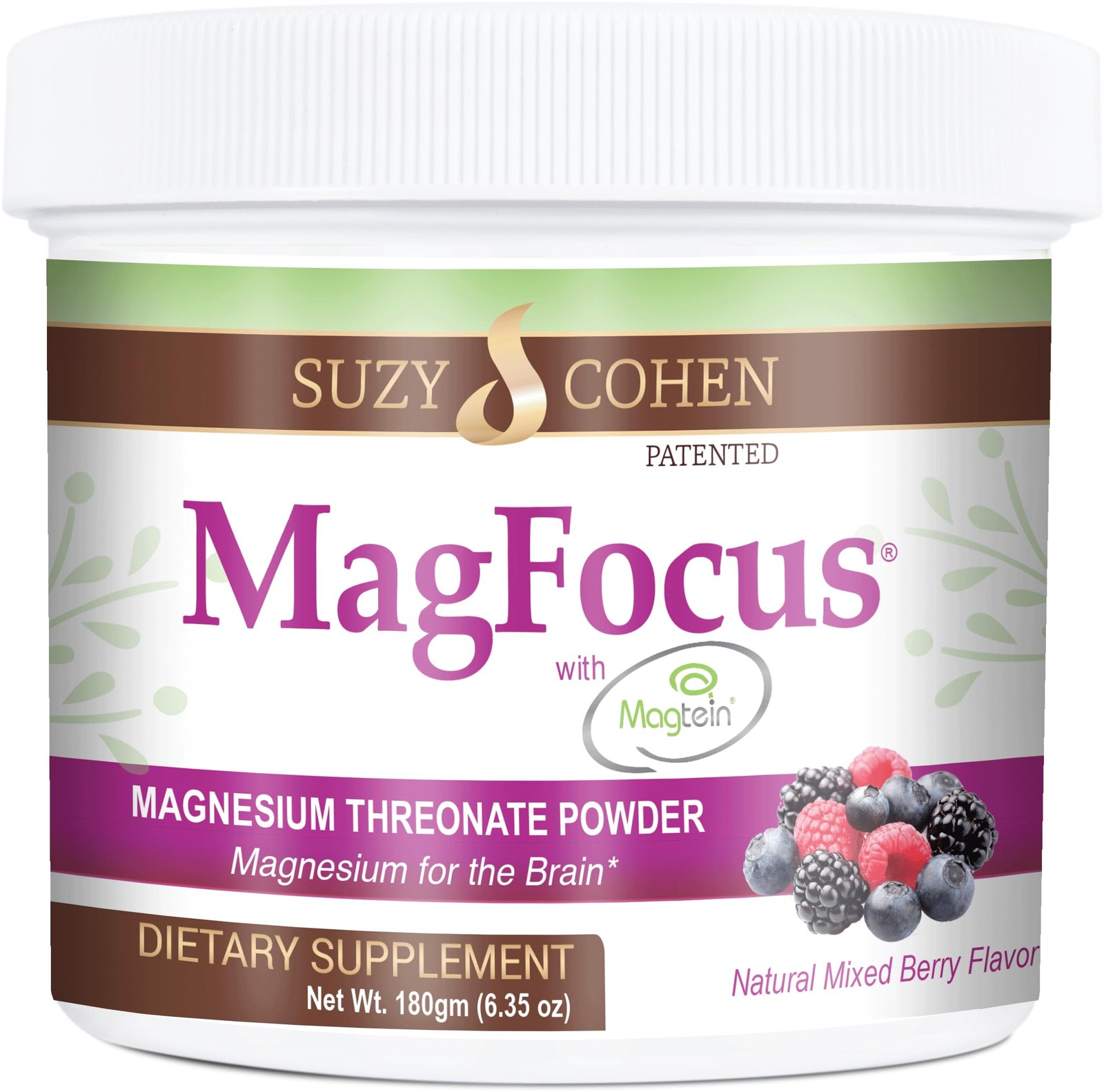 Suzy Cohen MagFocus Magnesium LThreonate Powder with Magtein Mixed Berry Plus…
