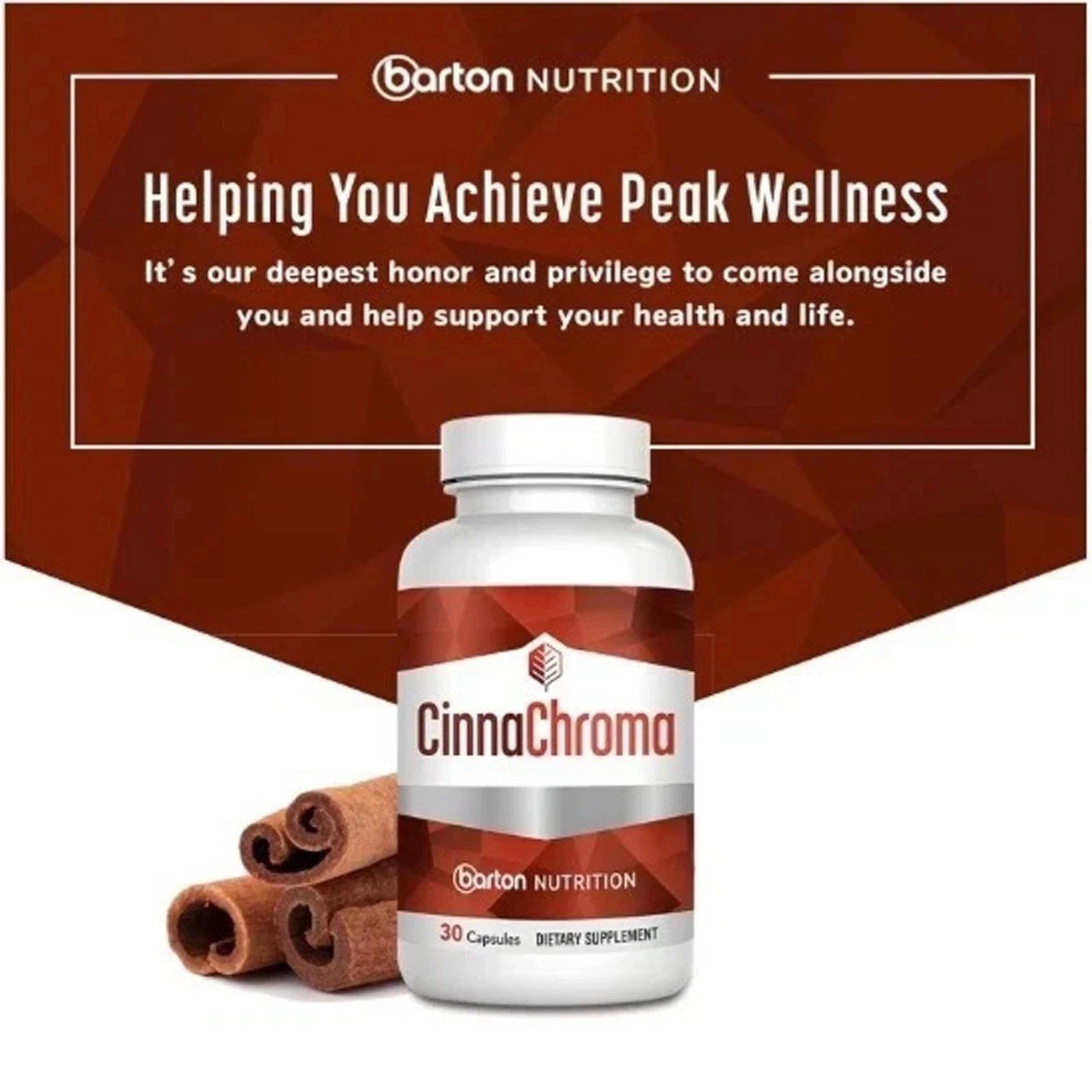3Pack Barton Nutrition CinnaChroma Advanced Blood Sugar Support 30 Caps