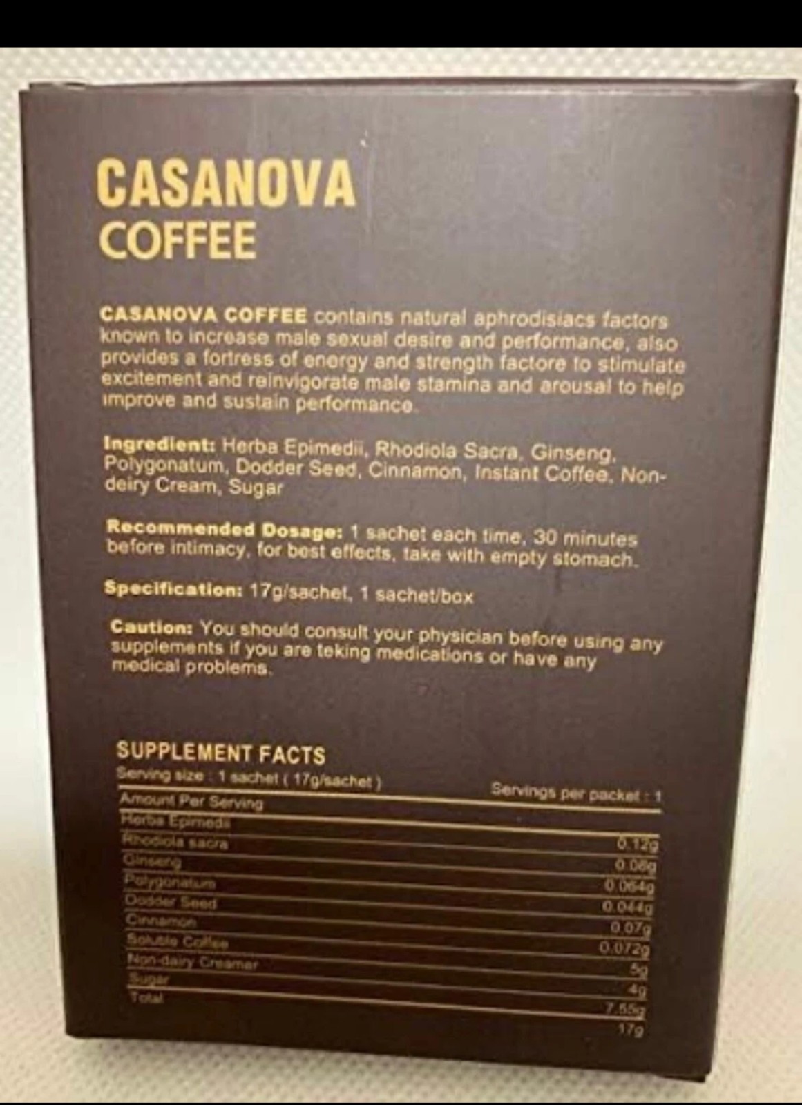 2 Packs + $10 BONUS! Casanova Coffee Male Sexual Stimulant Enhancement Stamina