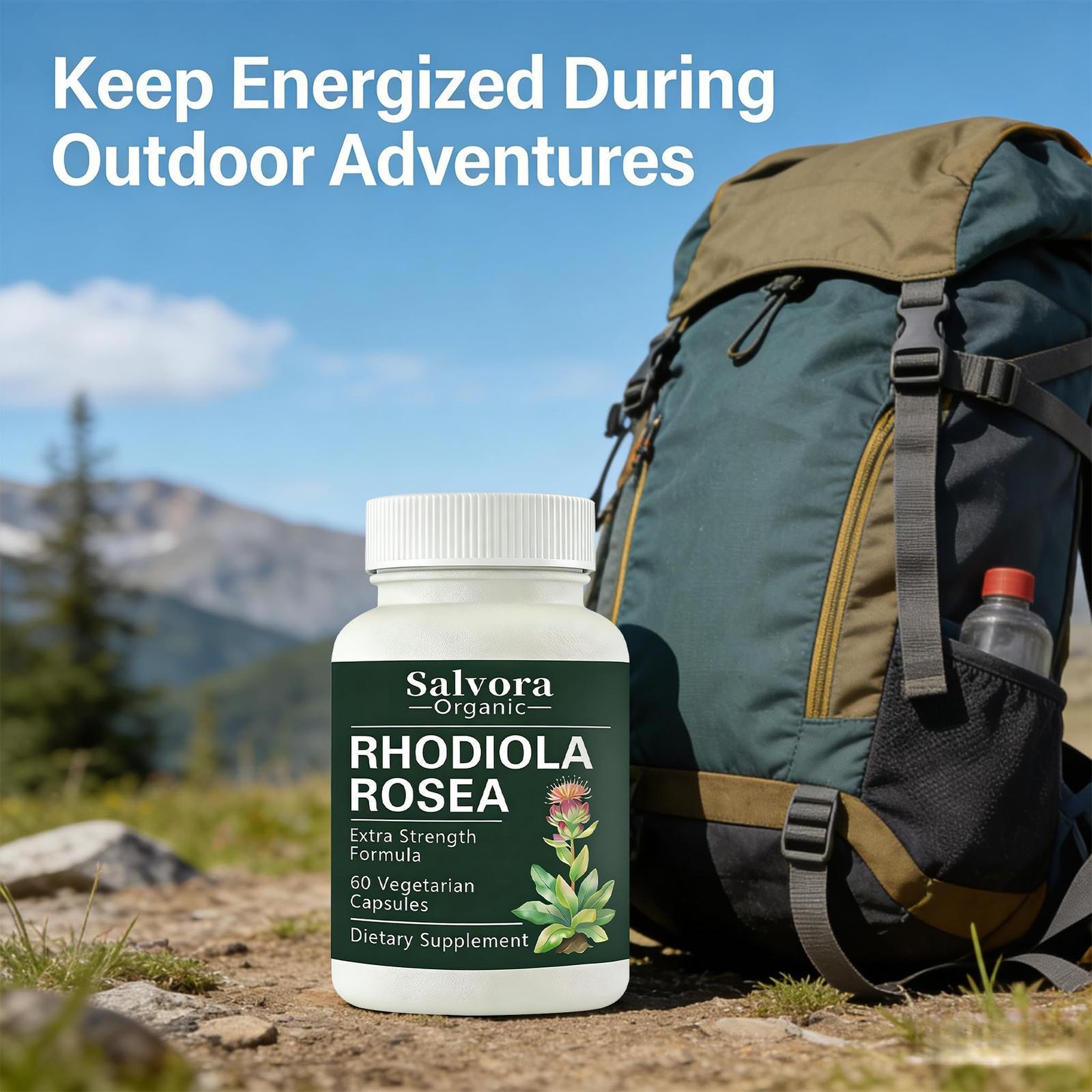 Rhodiola Rosea, All-Natural, Non-GMO, Vegan, 60 Capsules