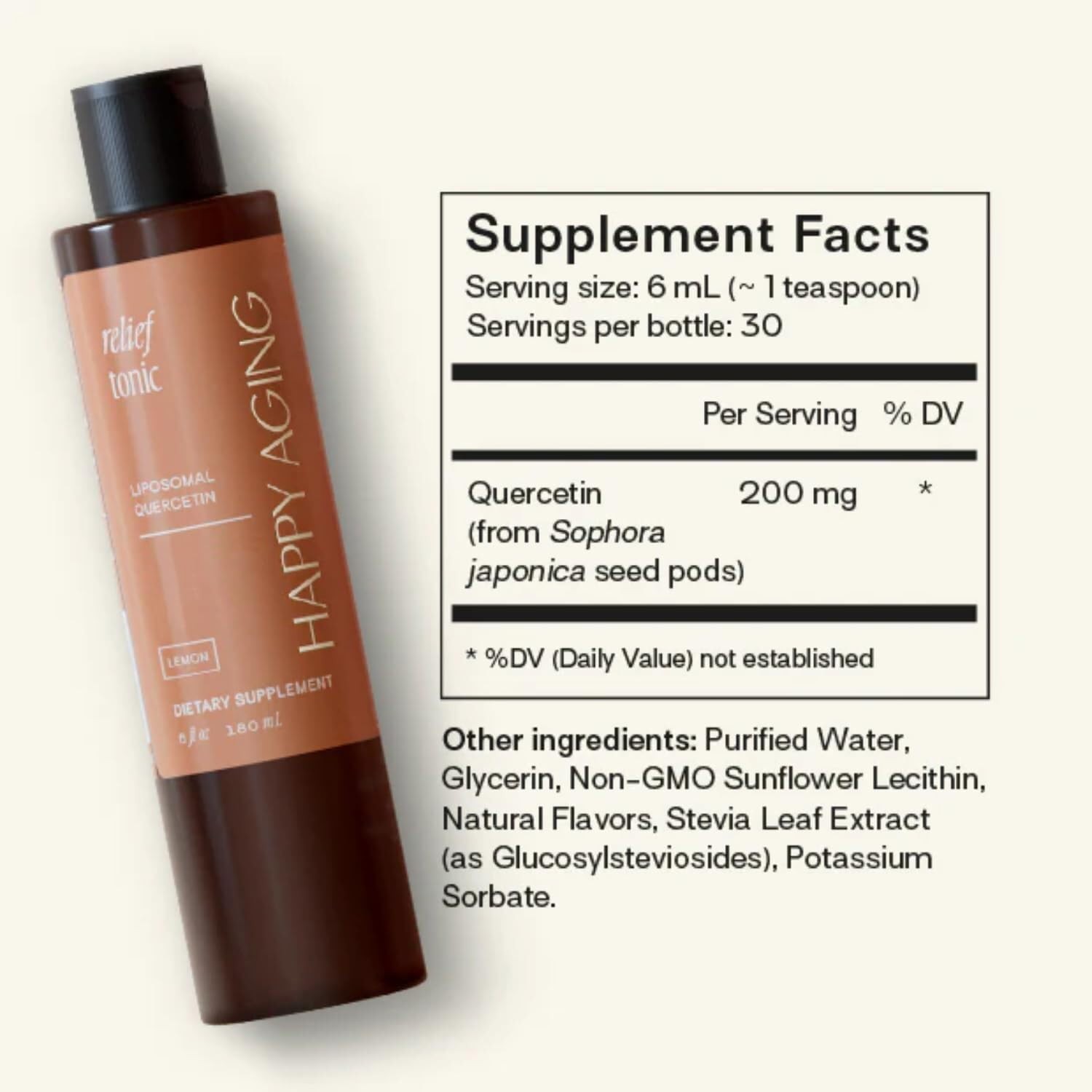 Happy Aging Relief Tonic – Liposomal Quercetin 200Mg Allergy Defense Support