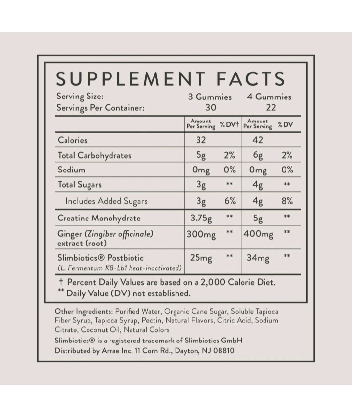 Arrae Tone Gummies – Creatine Monohydrate 5g for Women – Support Lean Muscle,…