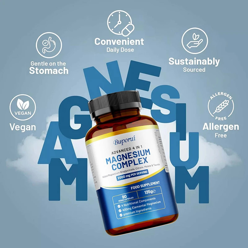 Magnesium 180pcs, High Absorption,Relieves Stress,Supports Bone and Heart Health