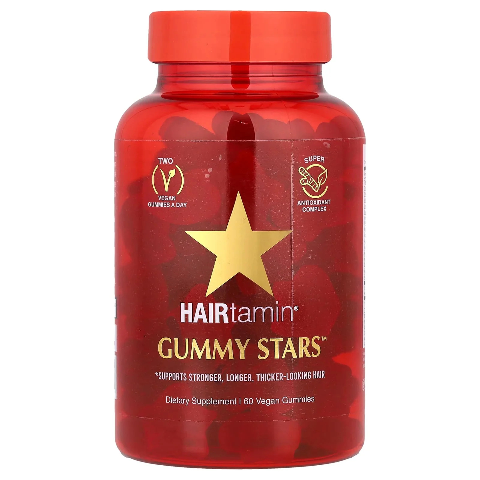 2 X HAIRtamin, Gummy Stars™, Superfruit Medley, 60 Vegan Gummies