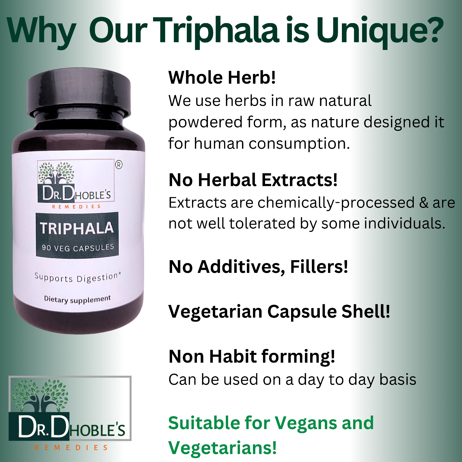 Triphala Capsules · USDA Organic · 900 Mg Per Serving · Vegan Supplement · 90 Ct