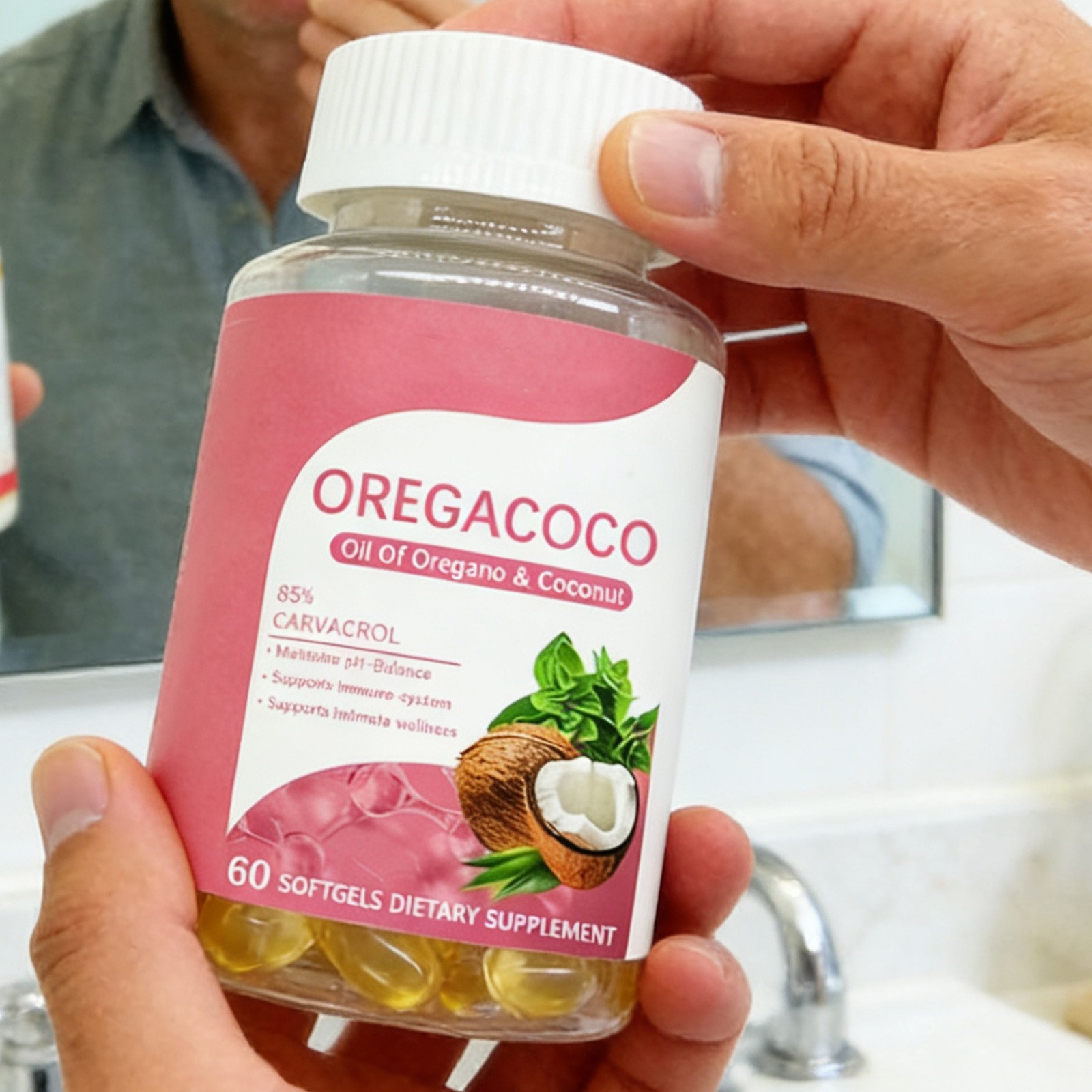Carvacrol & Coconut Oil Blend High Oregano Cont 60ct Herbal Supplement