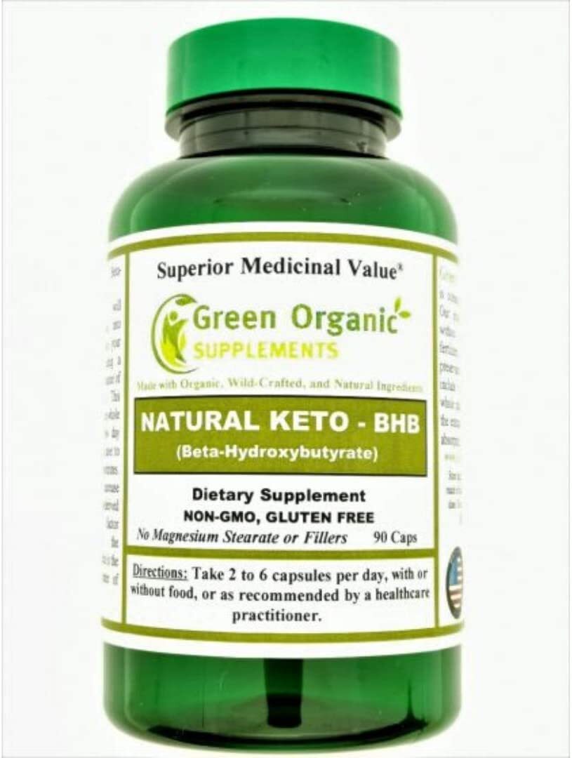 Green Organic Supplements Keto-BHB, Natural, Weight Loss, 90 VCaps, Hand Made
