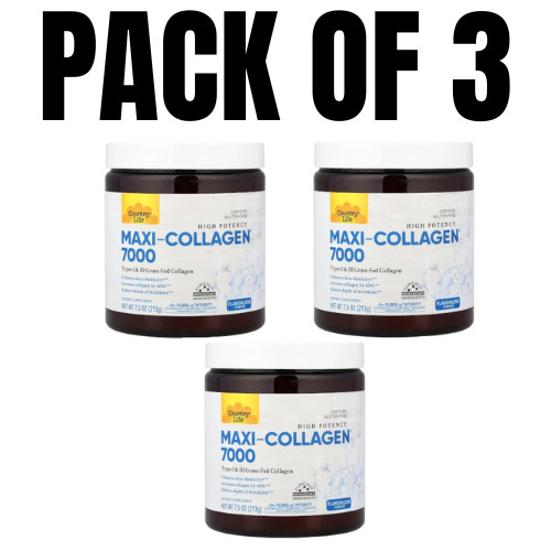 Country Life Maxi-Collagen 7000 Flavorless 7.5 oz (Pack of 3)