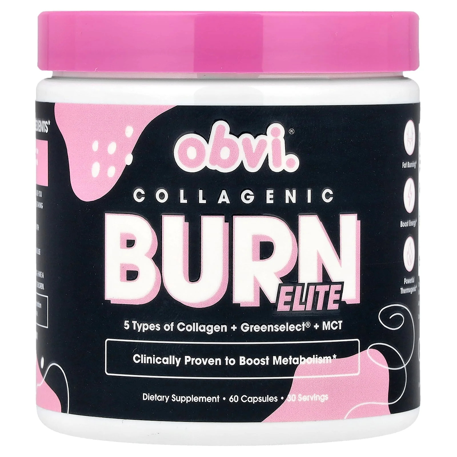 2 X Obvi, Collagenic Burn Elite, 60 Capsules