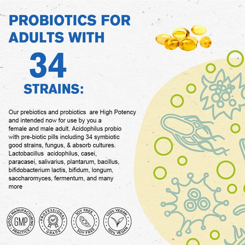 3 x Raw Probiotics 100 Billion CFU Potency Digestive Immune Health 360 Capsules