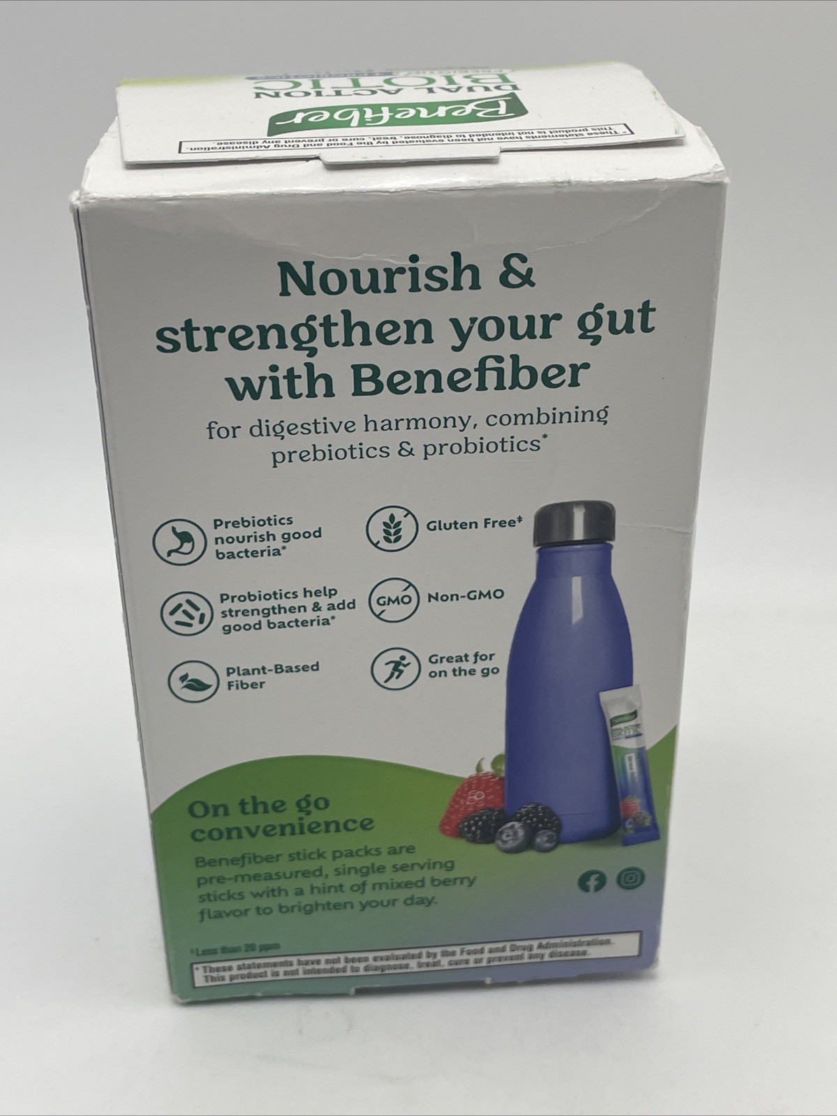Benefiber Dual Action Biotic Prebiotic Probiotics Stress Relief Exp 06/26
