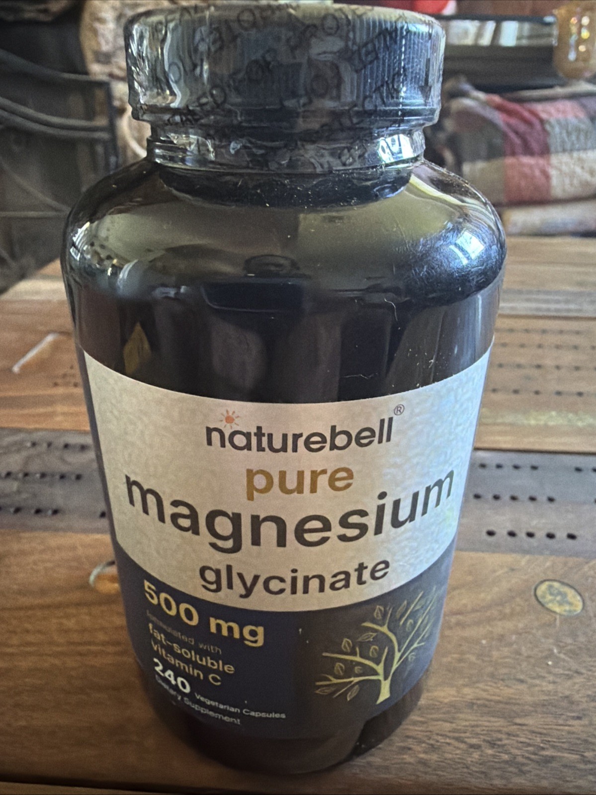 Naturebell Magnesium Glycinate 500mg – Chelated, 240 Capsules, Non-GMO