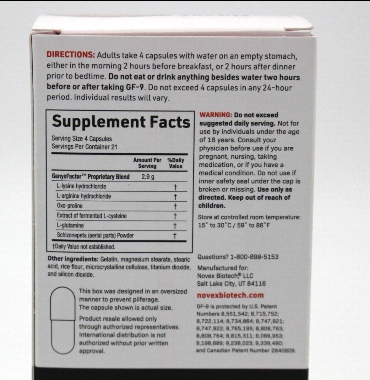 Novex Biotech GF-9 GH Boosting Supplement 84 Count – EXP 07/2027