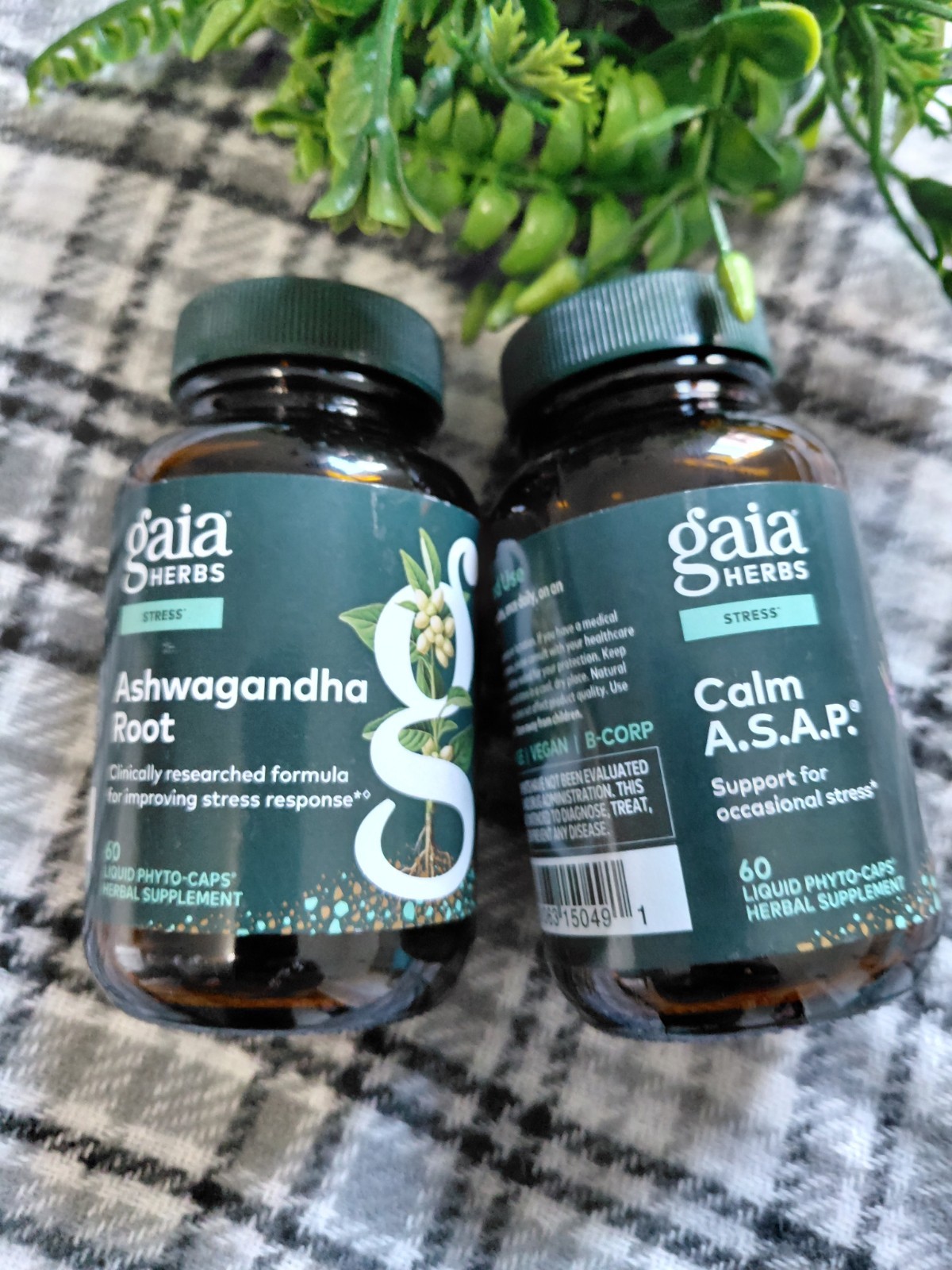 Gaia Herbs Ashwagandha Root & Calm A.S.A.P. Stress Support Vegan 60 Caps