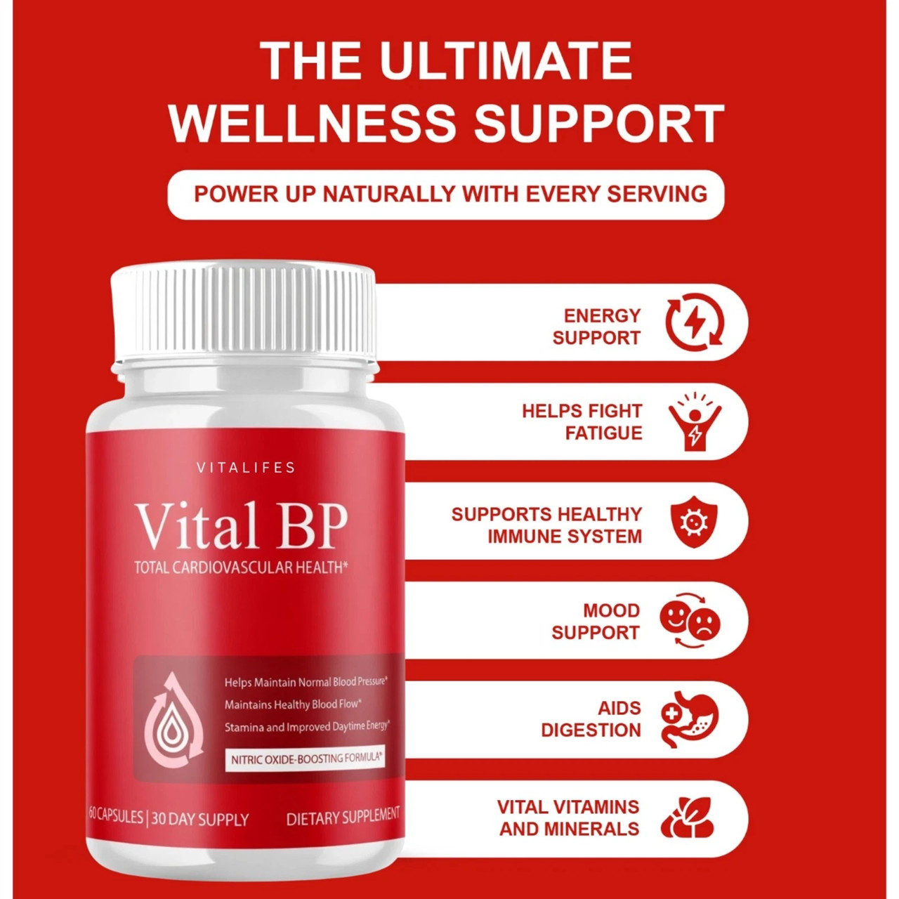 (1 Pack) Vital BP Advanced Blood Support Vitamin Formula VitalBP (60 Capsules)