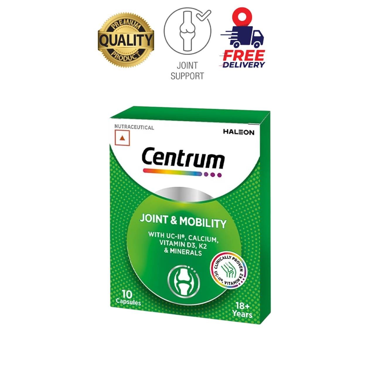 Cent.rum Joint Mobility Caps 10Ct UC-II Collagen Bone Support