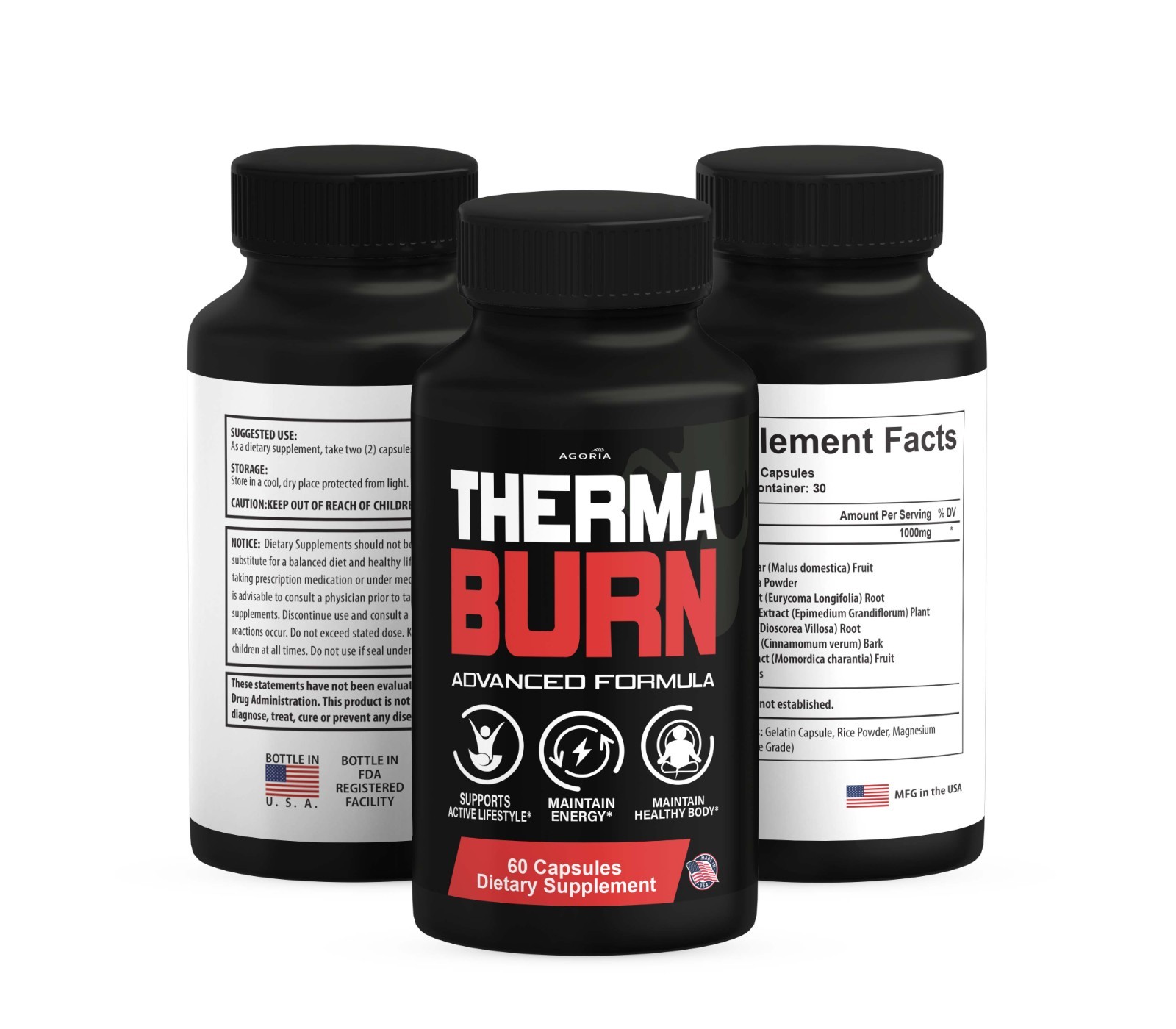 ( 6 Pack )Therma Burn Capsules, ThermaBurn Fat Burner, Metabolism & Weight Loss