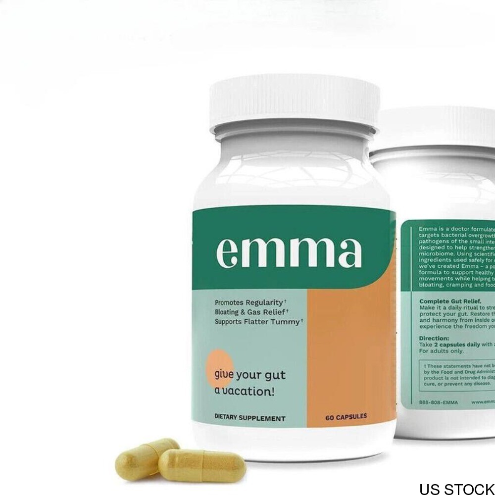 .Emma Gut Health Cleanse Colon & 60ct Softgels Bloating Relief Formula~