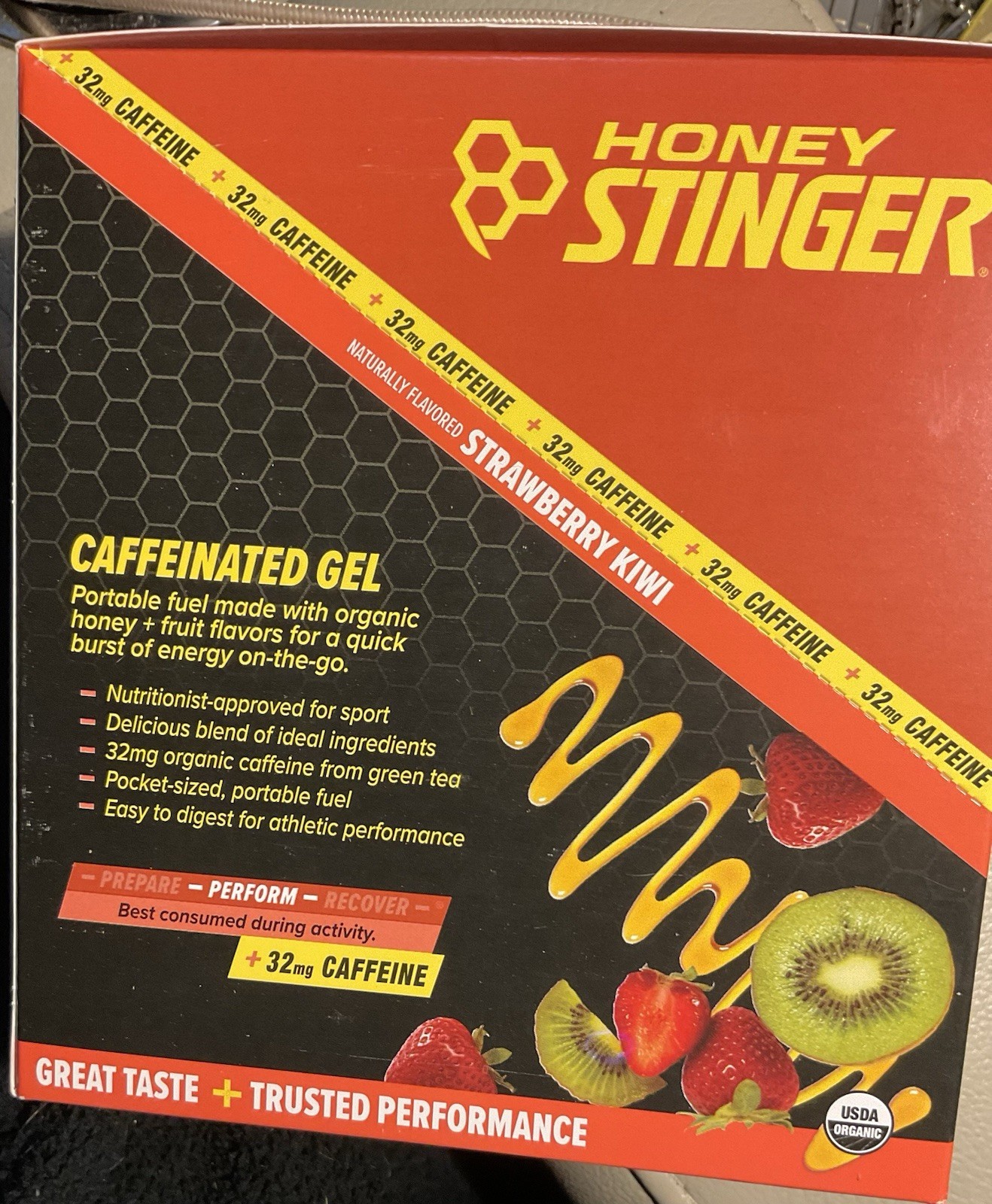 Honey Stinger Organic Gel Gels, Strawberry / Kiwi, 12pcs
