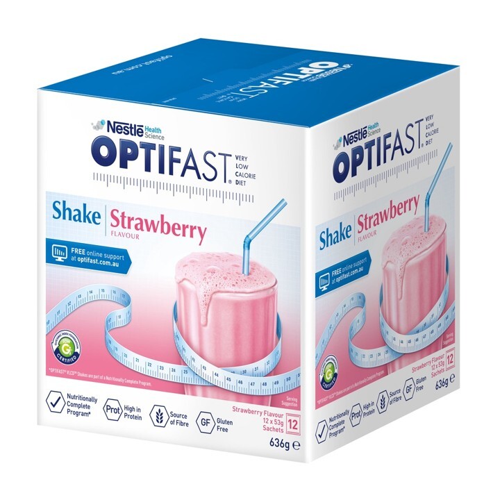 12’s x 53g OPTIFAST VLCD Shake STRAWBERRY Flavor Weight Loss Fast Ship