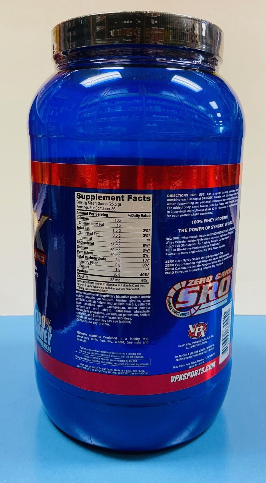 VPX Delicious SYNGEX Whey Protein Cookies & Cream flavor 2 Lbs. 36 Servings