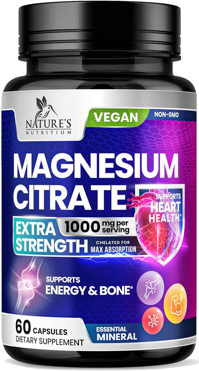 Glicinato, Malato Y Citrato De Magnesio Quelado Premium (1000 Mg | 60 Cápsulas)