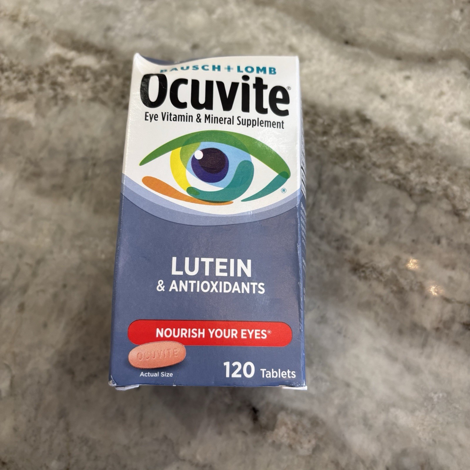 Bausch + Lomb Ocuvite Eye Vitamin Mineral Supplement Lutein Tablets 120 Ct EXP27