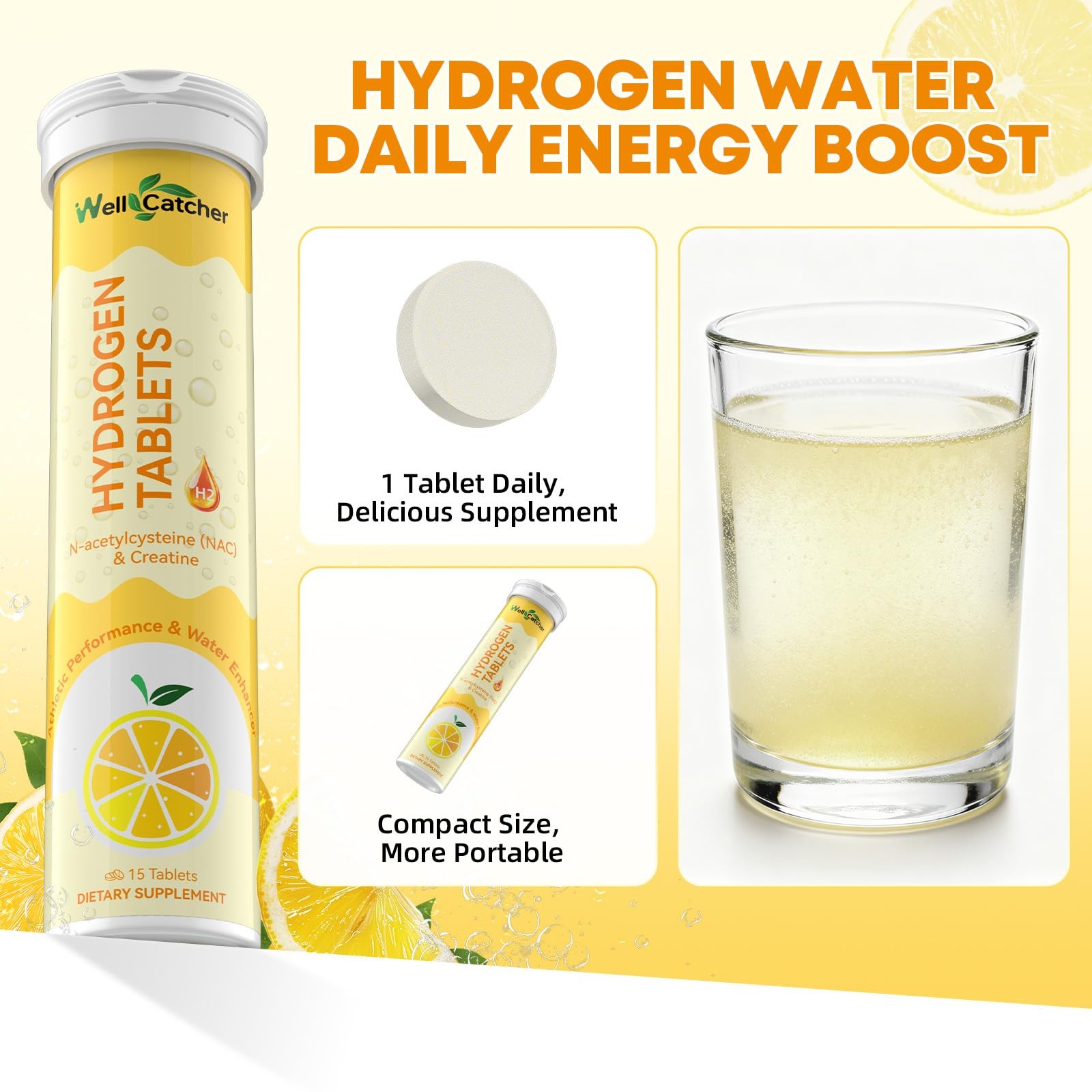 Hydrogen Tablets for Drinking Water: Molecular Hydrogen Tabs 12.4PPM with Mag…