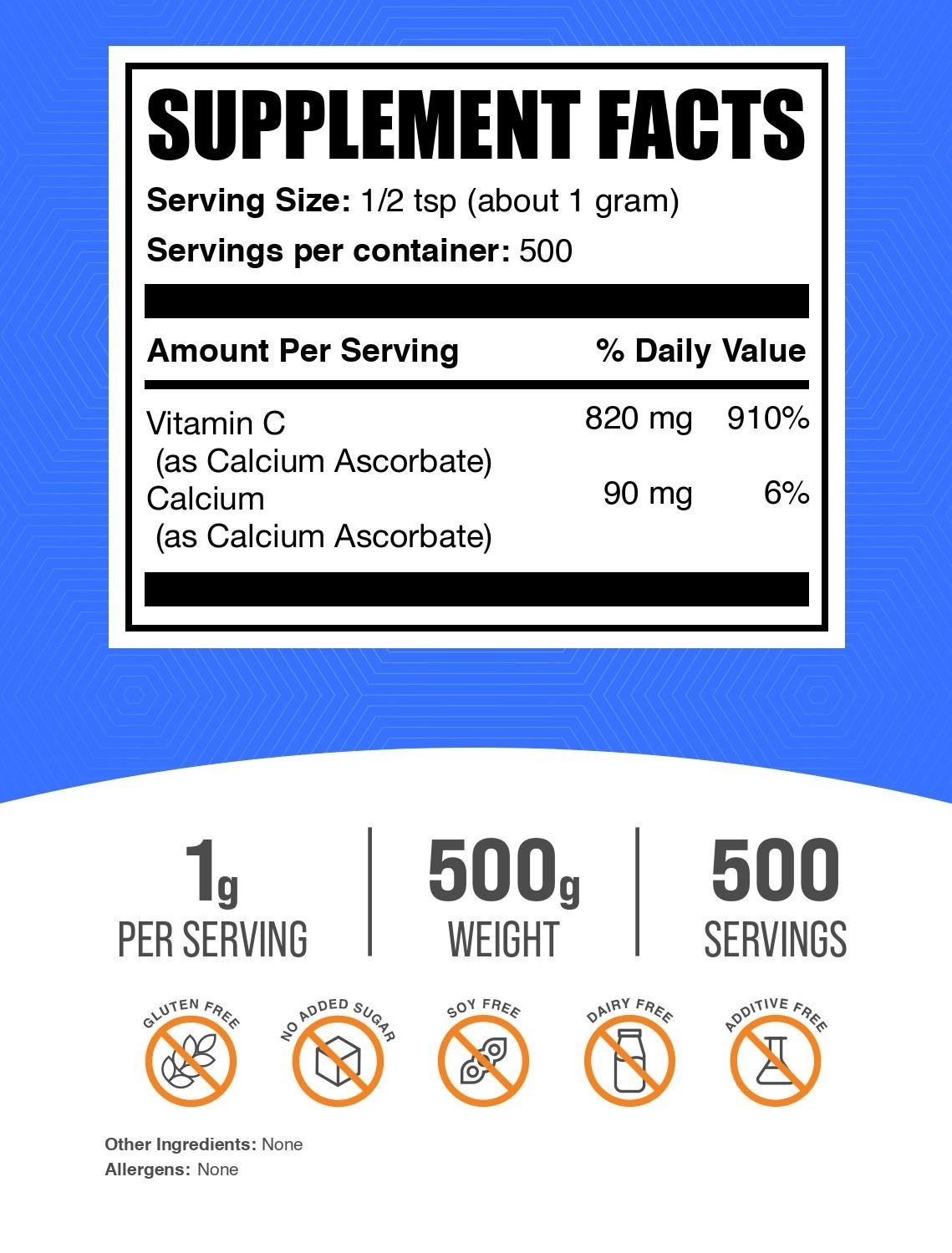 BulkSupplements Calcium Ascorbate (Vitamin C) Powder – 1000mg Per Serving